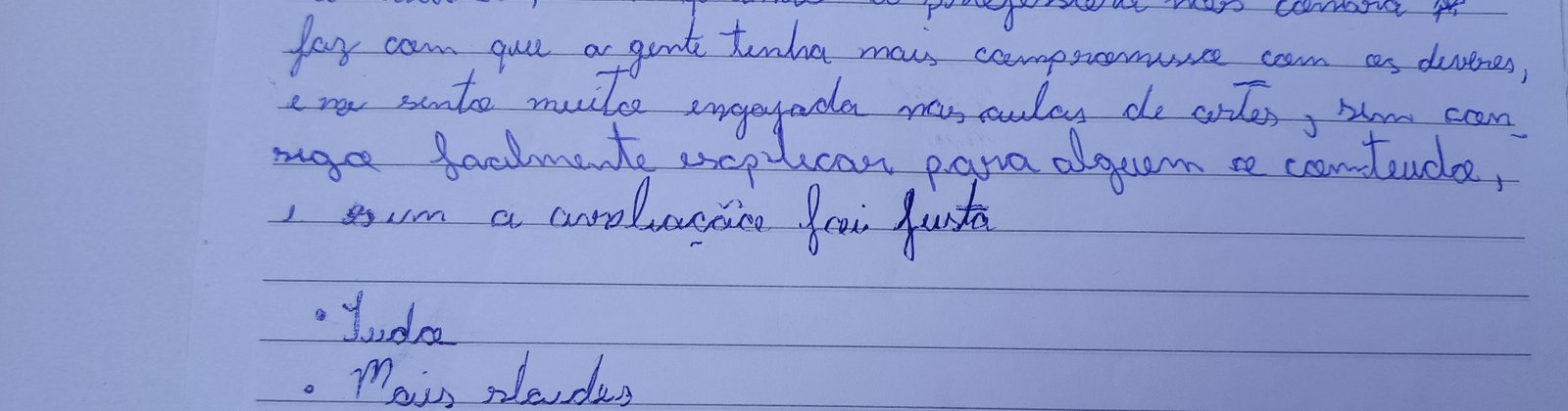 Depoimento manuscrito de Ellaah